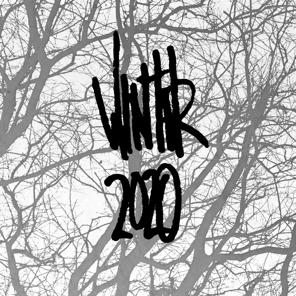 The words "Winter 2020" written atop a grey-and-black photo of intersecting tree limbs.