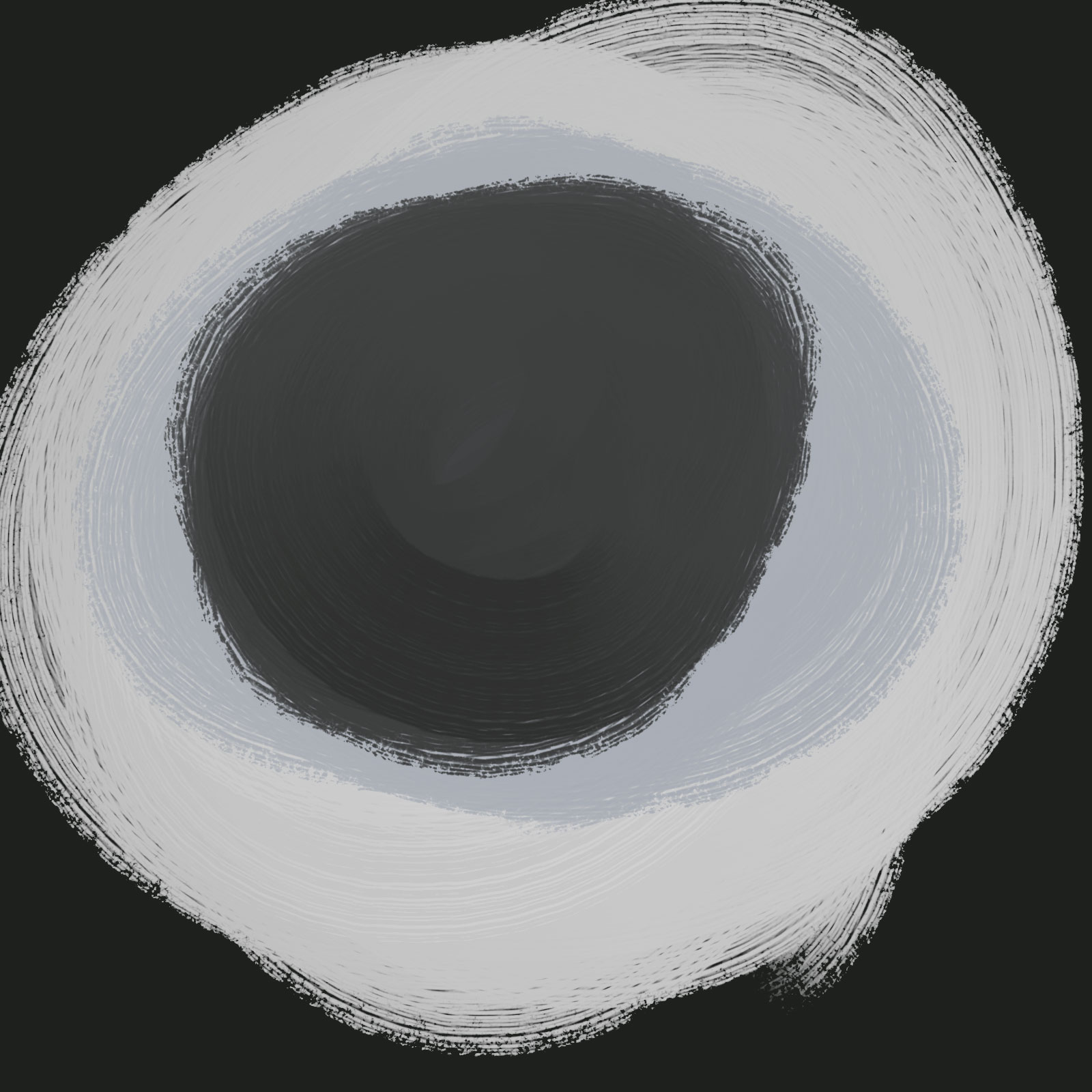 A digital drawing of grey circles inside one another.