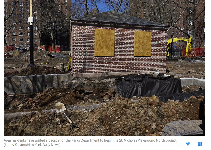 One of the stalled NYC parks projects